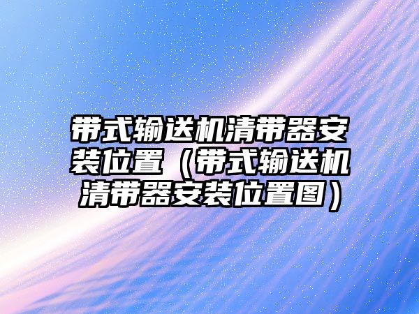 帶式輸送機(jī)清帶器安裝位置（帶式輸送機(jī)清帶器安裝位置圖）