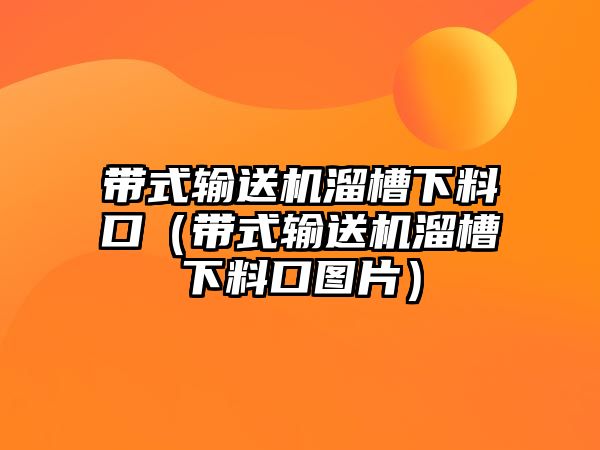 帶式輸送機溜槽下料口（帶式輸送機溜槽下料口圖片）