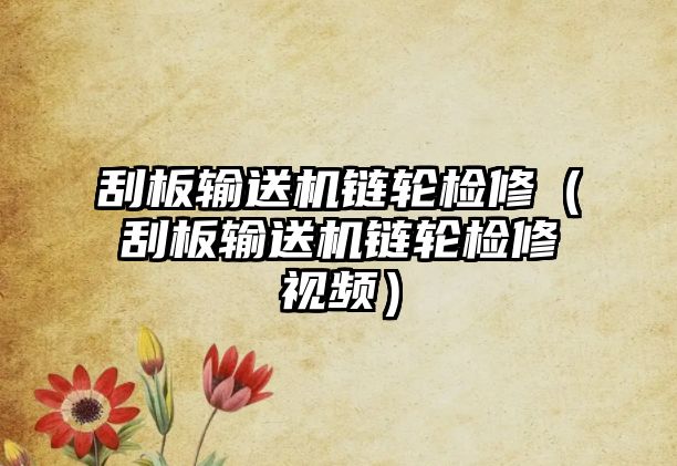 刮板輸送機鏈輪檢修（刮板輸送機鏈輪檢修視頻）