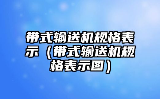 帶式輸送機(jī)規(guī)格表示（帶式輸送機(jī)規(guī)格表示圖）