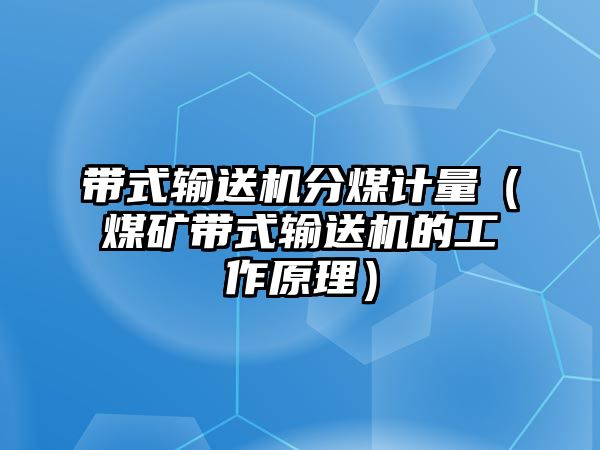 帶式輸送機(jī)分煤計(jì)量（煤礦帶式輸送機(jī)的工作原理）