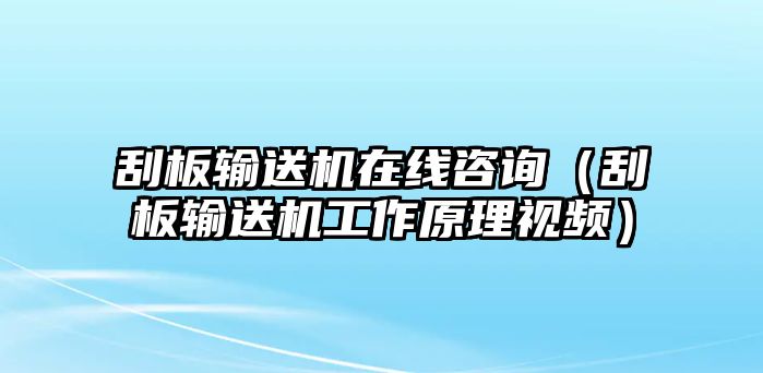 刮板輸送機在線咨詢（刮板輸送機工作原理視頻）