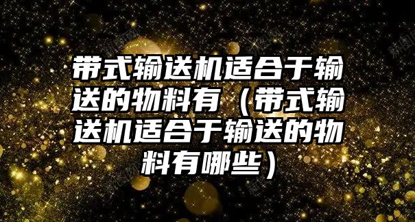 帶式輸送機(jī)適合于輸送的物料有（帶式輸送機(jī)適合于輸送的物料有哪些）