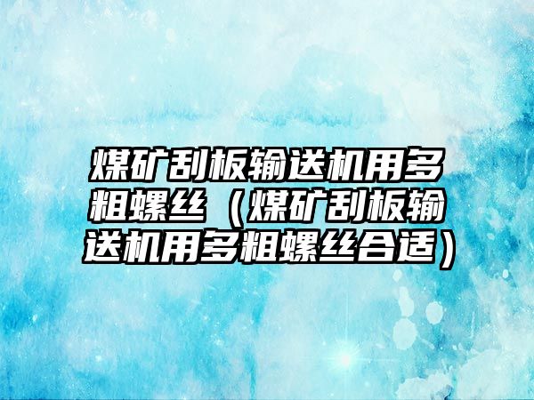 煤礦刮板輸送機用多粗螺絲（煤礦刮板輸送機用多粗螺絲合適）