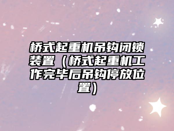 橋式起重機(jī)吊鉤閉鎖裝置（橋式起重機(jī)工作完畢后吊鉤停放位置）