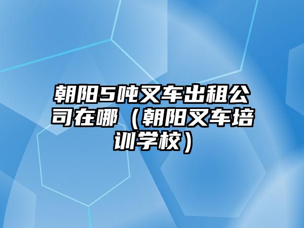 朝陽5噸叉車出租公司在哪（朝陽叉車培訓(xùn)學(xué)校）