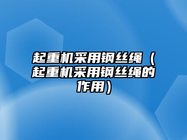 起重機采用鋼絲繩（起重機采用鋼絲繩的作用）