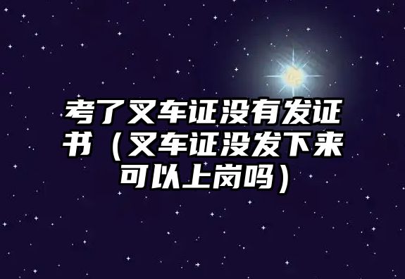 考了叉車證沒有發(fā)證書（叉車證沒發(fā)下來可以上崗嗎）