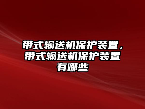 帶式輸送機(jī)保護(hù)裝置，帶式輸送機(jī)保護(hù)裝置有哪些