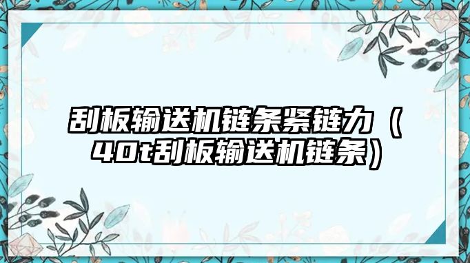 刮板輸送機(jī)鏈條緊鏈力（40t刮板輸送機(jī)鏈條）