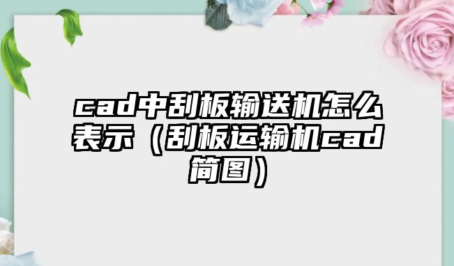 cad中刮板輸送機怎么表示（刮板運輸機cad簡圖）