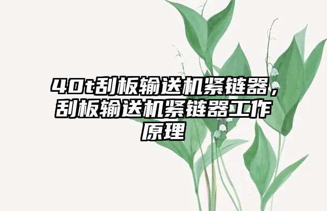 40t刮板輸送機緊鏈器，刮板輸送機緊鏈器工作原理