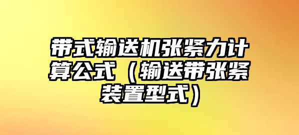 帶式輸送機張緊力計算公式（輸送帶張緊裝置型式）