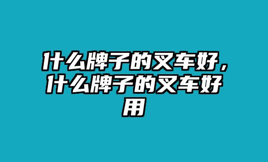 什么牌子的叉車好，什么牌子的叉車好用