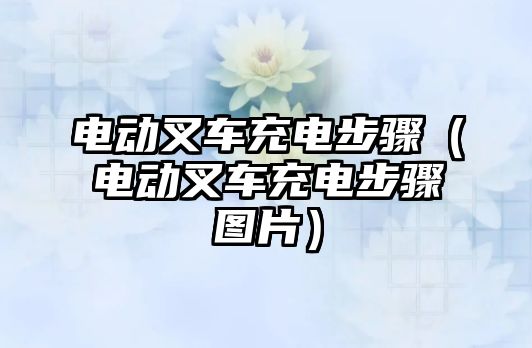 電動叉車充電步驟（電動叉車充電步驟圖片）