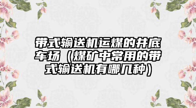 帶式輸送機(jī)運(yùn)煤的井底車場(chǎng)（煤礦中常用的帶式輸送機(jī)有哪幾種）