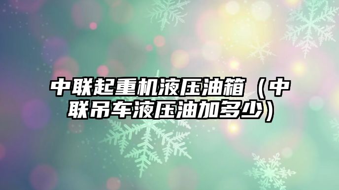 中聯(lián)起重機液壓油箱（中聯(lián)吊車液壓油加多少）