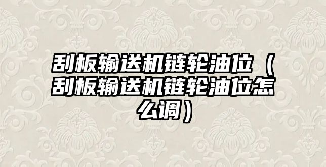 刮板輸送機(jī)鏈輪油位（刮板輸送機(jī)鏈輪油位怎么調(diào)）