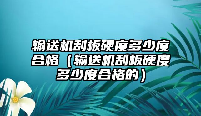 輸送機(jī)刮板硬度多少度合格（輸送機(jī)刮板硬度多少度合格的）