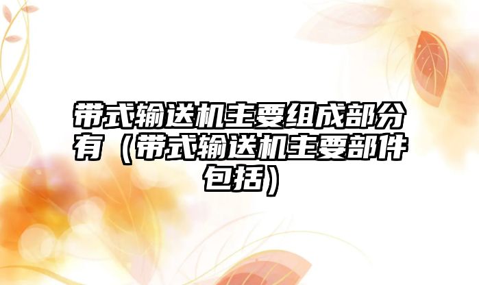 帶式輸送機主要組成部分有（帶式輸送機主要部件包括）