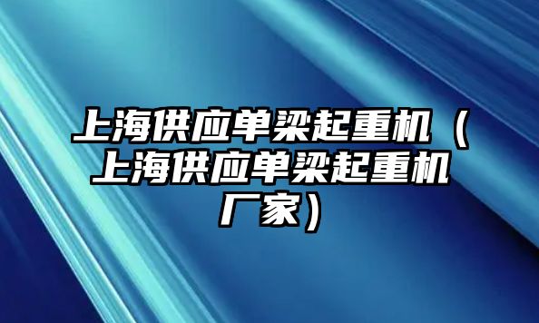 上海供應(yīng)單梁起重機（上海供應(yīng)單梁起重機廠家）