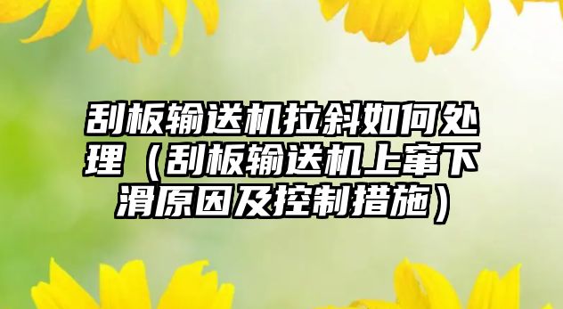 刮板輸送機拉斜如何處理（刮板輸送機上竄下滑原因及控制措施）