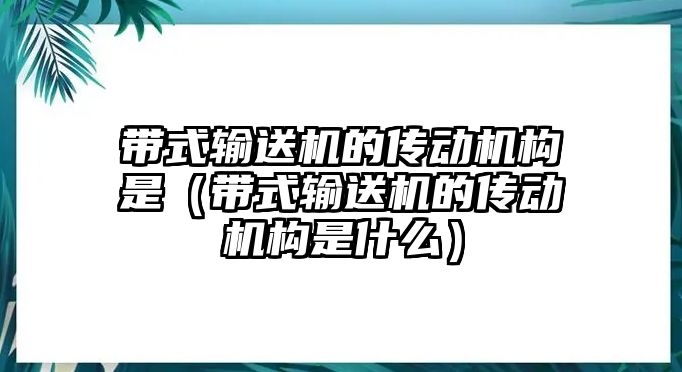 帶式輸送機的傳動機構(gòu)是（帶式輸送機的傳動機構(gòu)是什么）