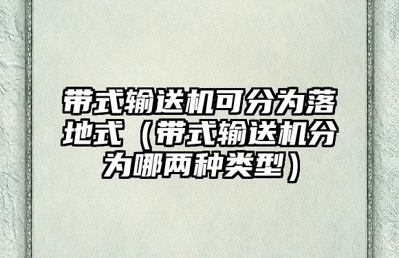 帶式輸送機(jī)可分為落地式（帶式輸送機(jī)分為哪兩種類型）