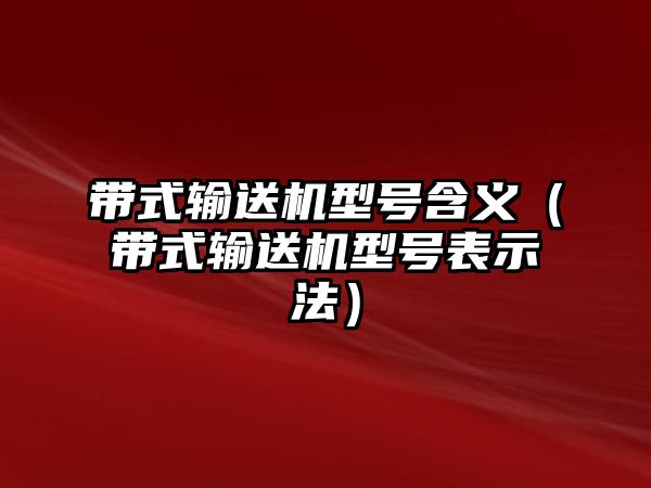 帶式輸送機型號含義（帶式輸送機型號表示法）