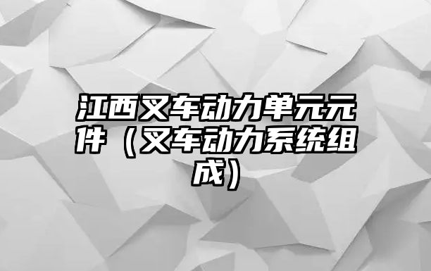 江西叉車動力單元元件（叉車動力系統(tǒng)組成）