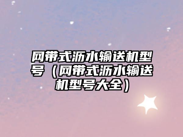 網(wǎng)帶式瀝水輸送機型號（網(wǎng)帶式瀝水輸送機型號大全）