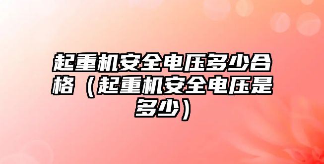 起重機安全電壓多少合格（起重機安全電壓是多少）