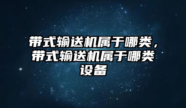 帶式輸送機屬于哪類，帶式輸送機屬于哪類設備