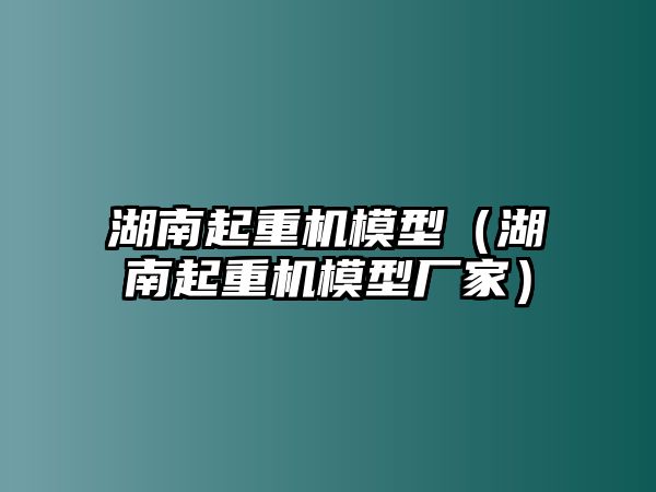 湖南起重機模型（湖南起重機模型廠家）