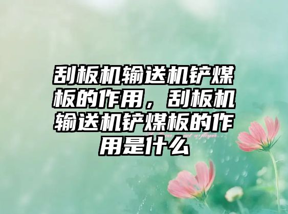 刮板機輸送機鏟煤板的作用，刮板機輸送機鏟煤板的作用是什么