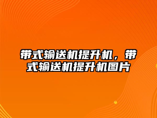 帶式輸送機提升機，帶式輸送機提升機圖片