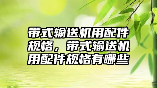 帶式輸送機(jī)用配件規(guī)格，帶式輸送機(jī)用配件規(guī)格有哪些