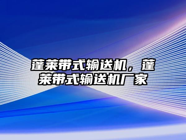 蓬萊帶式輸送機，蓬萊帶式輸送機廠家