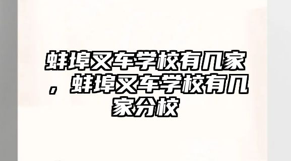 蚌埠叉車學校有幾家，蚌埠叉車學校有幾家分校