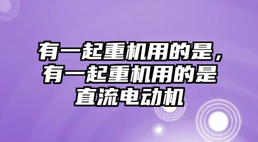 有一起重機(jī)用的是，有一起重機(jī)用的是直流電動機(jī)