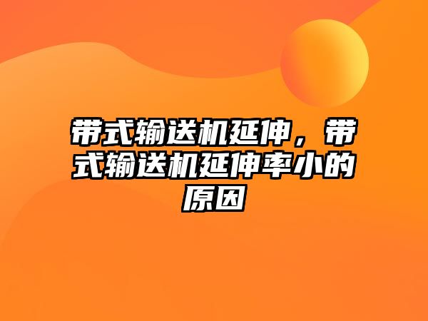 帶式輸送機延伸，帶式輸送機延伸率小的原因