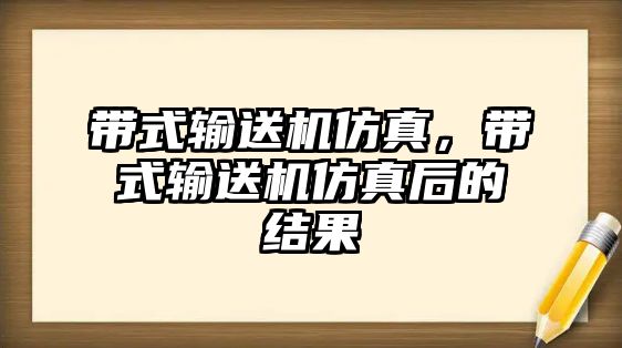 帶式輸送機(jī)仿真，帶式輸送機(jī)仿真后的結(jié)果