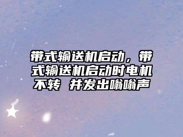 帶式輸送機啟動，帶式輸送機啟動時電機不轉(zhuǎn) 并發(fā)出嗡嗡聲