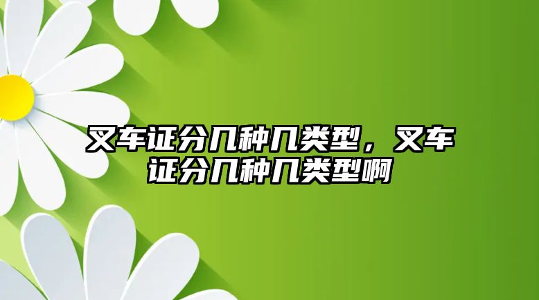 叉車證分幾種幾類型，叉車證分幾種幾類型啊