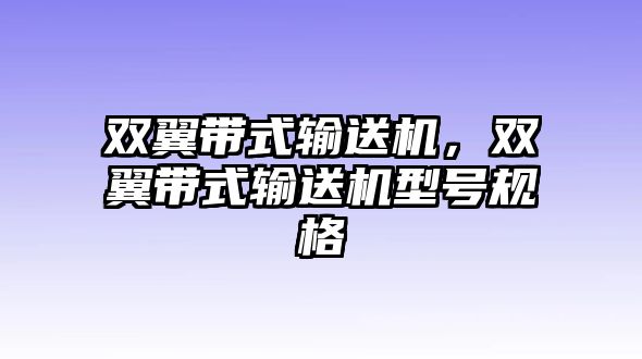 雙翼帶式輸送機，雙翼帶式輸送機型號規(guī)格