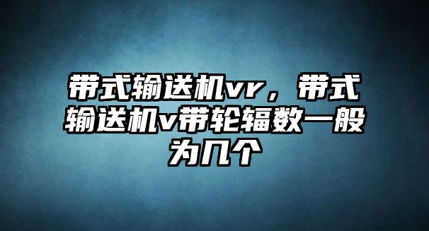 帶式輸送機(jī)vr，帶式輸送機(jī)v帶輪輻數(shù)一般為幾個(gè)