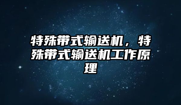 特殊帶式輸送機，特殊帶式輸送機工作原理