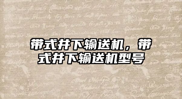 帶式井下輸送機(jī)，帶式井下輸送機(jī)型號(hào)