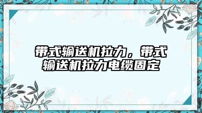 帶式輸送機(jī)拉力，帶式輸送機(jī)拉力電纜固定