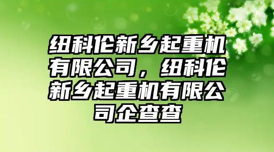 紐科倫新鄉(xiāng)起重機有限公司，紐科倫新鄉(xiāng)起重機有限公司企查查